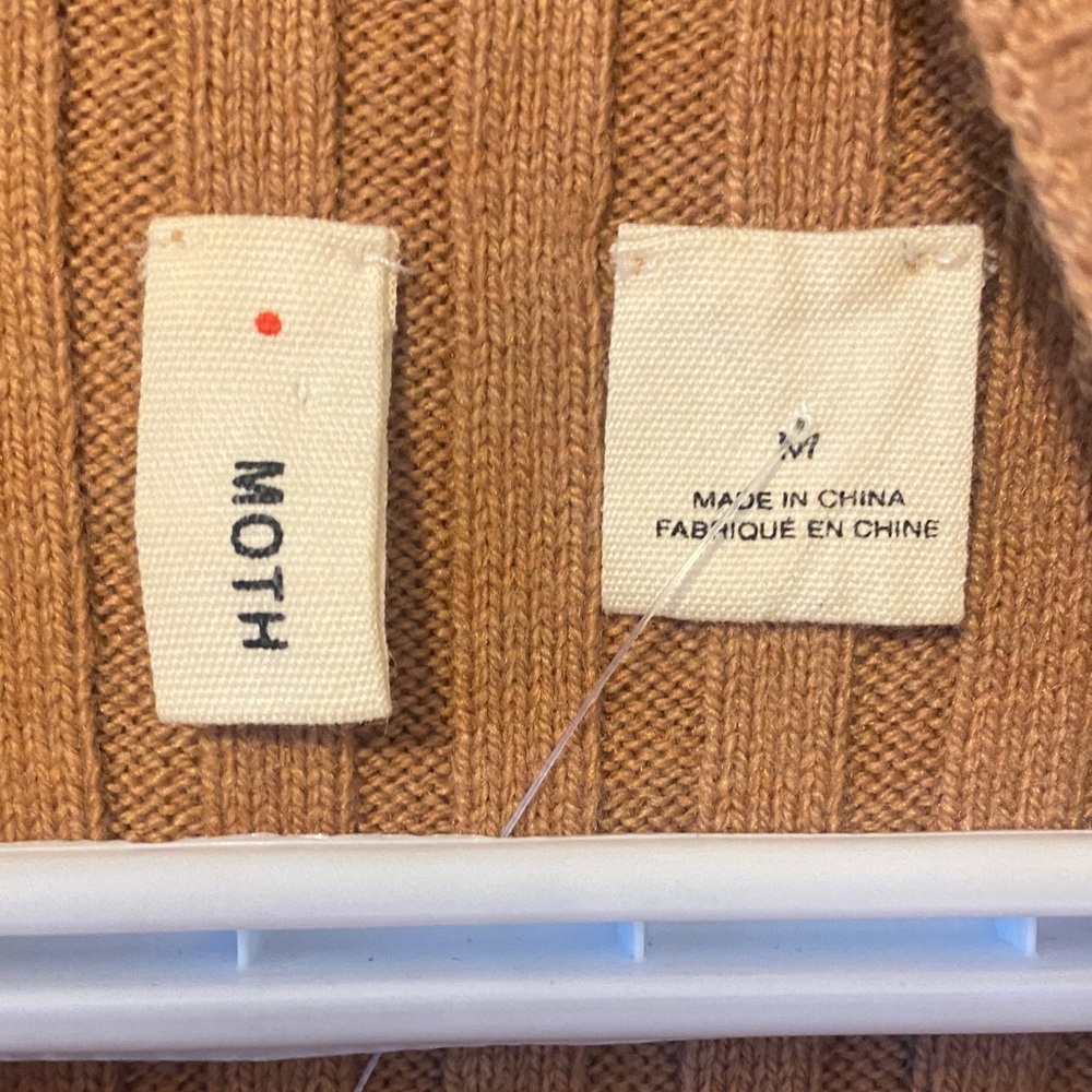 Moth Warm Tan Ribbed Knit Fabric - Picture 2 of 4